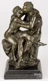 of two figures embracing by Louis Gossin, bronze, sold Jun 2025