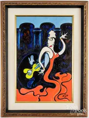 of woman dancing by Xavier Cugat, oil on canvas, sold Jun 2025