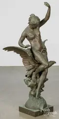 of Hebe atop an eagle by Emile Picault, bronze, sold Jun 2025