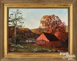 titled Connecticut Autumn by Eric Sloane, oil on Masonite, sold May 2025
