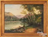 titled Scene on the Allegheny River by William Coventry Wall, oil on canvas, sold May 2025