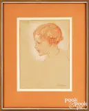 study of a child by Violet Oakley, chalk, sold May 2025