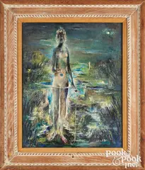 surrealist portrait titled The Spring by Darrel Austin, oil on canvas, sold May 2025
