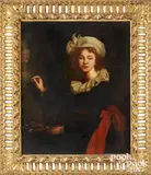 after the self portrait by Elisabeth Louise Vigee-Lebrun by Leopoldo Dumini, oil on canvas, sold May 2025