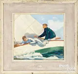 study for Boys' Life by Frank Schoonover, oil on board, sold May 2025