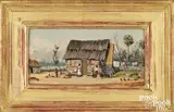 Southern scene with cabin and African American family by William Aiken Walker, oil on board, sold May 2025