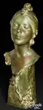bust Eglantine by Egide Rombaux, patinated bronze, sold May 2025