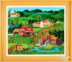 titled The Burma Road by Charles Wysocki, acrylic on canvas, sold May 2025