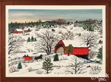 winter landscape by Hattie Klapp Brunner, watercolor and gouache, sold May 2025