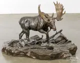 moose Upstream Adventure by Clark Bronson, bronze, sold Apr 2025