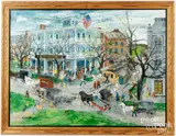 street scene by Julian Rockmore, oil on canvas, sold Apr 2025