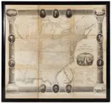 UNITED STATES MAP, RARE 1844 EDITION by William Chapin, steel engraving on linen-backed paper, sold Jun 2026
