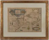 MAP OF VIRGINIA AND THE SOUTHEAST by Jodocus Hondius I, hand-colored engraving on laid paper, sold Jun 2026