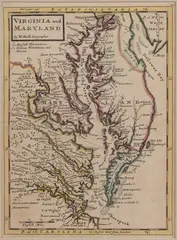 MAP OF VIRGINIA, MARYLAND, AND THE CHESAPEAKE BAY by Herman Moll, hand-colored engraving on laid paper, sold Jun 2026