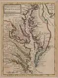 MAP OF VIRGINIA, MARYLAND, AND THE CHESAPEAKE BAY by Herman Moll, hand-colored engraving on laid paper, sold Jun 2026