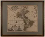 MAP OF THE AMERICAS by Johann Baptist Homann, hand-colored engraving on laid paper, sold Jun 2026