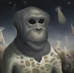 Make Way for the Anthrocene by Chris Leib, 2016, oil on panel, sold Apr 2020