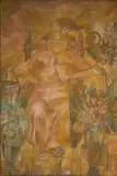 Golden Saint by Roberto Juarez, 1984, acrylic on canvas, sold May 2020