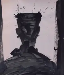 Shadow Head Portrait by Richard Hambleton, 2006, acrylic on paper, sold May 2020