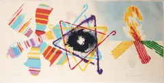 Fast Feast by James Rosenquist, 1977, lithograph in colors on Arches paper, sold May 2020