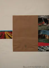 Plot, from Reality and Paradoxes by Robert Rauschenberg, 1973, screen print, collage, offset lithograph on embossed paper, sold May 2020