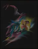 Untitled (Woman with a flower) by Marisol Escobar, 1982, pastel on black paper, sold May 2020
