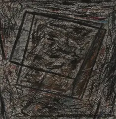 Spirit of Stone by Carroll Sockwell, 1977, mixed media on paper board, sold May 2020