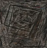 Spirit of Stone by Carroll Sockwell, 1977, mixed media on paper board, sold May 2020