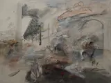 You have to be careful where you walk in the Bronx by Ivan Schwebel, 1978, oil and mixed media on canvas, sold May 2020