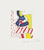 Female Study by Knox Martin, etching and aquatint printed in colors on BFK Rives paper, sold May 2020
