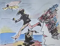 Study for Runner and Flying Sage by Peter Max, 1980, lithograph on wove paper2, sold May 2020