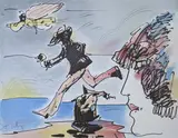 Study for Runner and Flying Sage by Peter Max, 1980, lithograph on wove paper2, sold May 2020