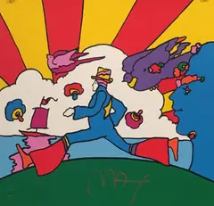 Cosmic Runner by Peter Max, 1994, silkscreen on 320 gram Coventry Rag paper, sold May 2020