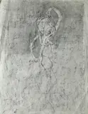 Untitled (Line drawing) by Benoît Gilsoul, ink and charcoal on apper, sold May 2020