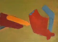 Untitled (Polychrome composition II) by Benoît Gilsoul, oil on paper, sold May 2020