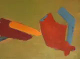 Untitled (Polychrome composition II) by Benoît Gilsoul, oil on paper, sold May 2020