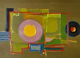 Untitled (Polychrome Composition I) by Benoît Gilsoul, oil on paper, sold May 2020