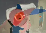 Untitled (Polychrome composition) by Benoît Gilsoul, oil on paper, sold May 2020