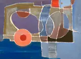 Untitled (Cool composition II) by Benoît Gilsoul, oil on paper, sold May 2020