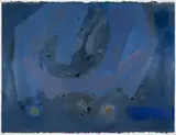 Untitled (Blue composition) by Benoît Gilsoul, 1969, oil on Arches paper, sold Jul 2020