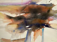 Upsweep by Michael Loew, 1973, watercolor on Arches paper, sold Jul 2020