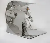 Robot Surf (Silver Version) by Hajime Sorayama, 2018, mixed media, alloy, sold Jul 2020