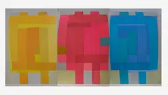 Triptych by Michael Loew, 1964, acrylic on canvas, sold Jul 2020