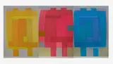 Triptych by Michael Loew, 1964, acrylic on canvas, sold Jul 2020