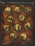 Untitled by David Rankin, 1990, oil on paper, sold Jul 2020