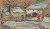 Snow scene, Russia by Bessie Davidson, c.1910 – 14, gouache on cardboard, sold Sep 2026
