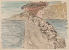 Woman by the sea by Rupert Bunny, c.1902, also known as The Artist’s Wife at Étaples monotype on paper, sold Sep 2026