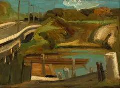 Burnley by Rick Amor, 1991, oil on linen, sold Sep 2026