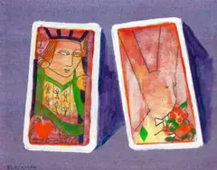 The king and the rabbit by Charles Blackman, oil on canvas board, sold Sep 2026