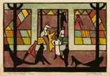 The fruit stall by Dorrit Black, c.1931, colour linocut on paper, sold Aug 2026
